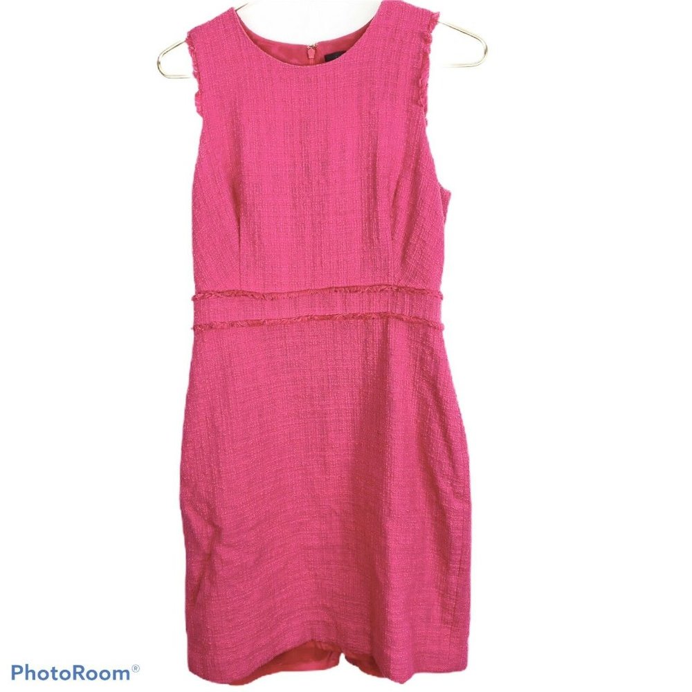 J.Crew Sheath Dress in Tweed Sleeveless Pink Sz 6